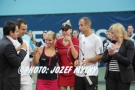 Dominik Hrbaty /left/, Dominika Cibulkova, Anna Kurnikova, Thomas Muster, Iveta Radicova, Ritro Slovak Open -exibicia