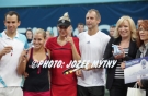 Dominik Hrbaty /left/, Dominika Cibulkova, Anna Kurnikova, Thomas Nuster, Iveta Radicova, Ritro Slovak Open -exibicia